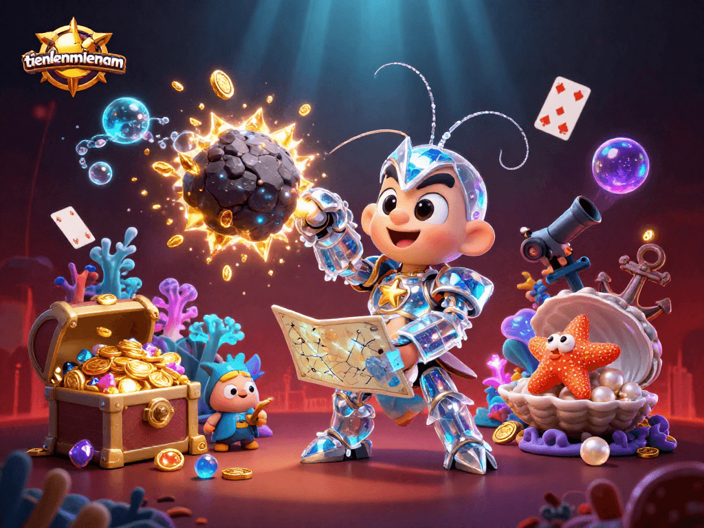 Engage in thrilling gameplay with the galactic samurai mantis shrimp at tienlenmiennam, exploring rich underwater treasures.