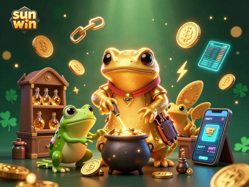Engage with sun win at a lively online casino with vibrant characters and gold coins.