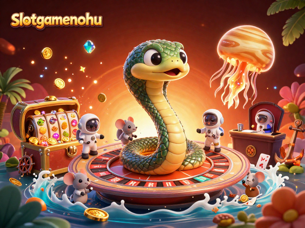 Experience thrilling jackpots at slotgamenohu with animated characters and vibrant slot game elements.