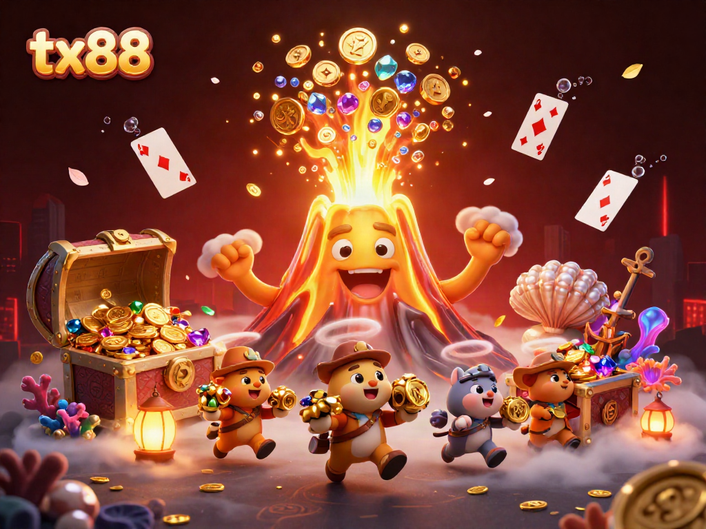 Activate thrilling adventures in tx88's vibrant casino scene featuring treasures and excitement.