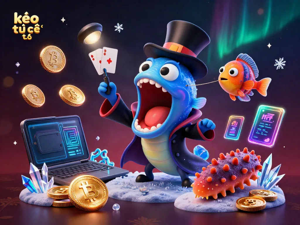 Engage in kèo trực tuyến with a dazzling magic show featuring imaginative sea creatures in a vibrant casino scene.