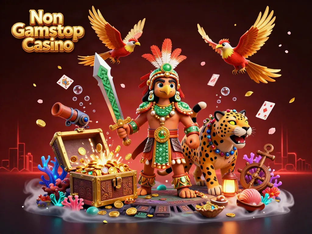 Experience thrilling gameplay at Non Gamstop Casino with Aztec warriors and treasure.