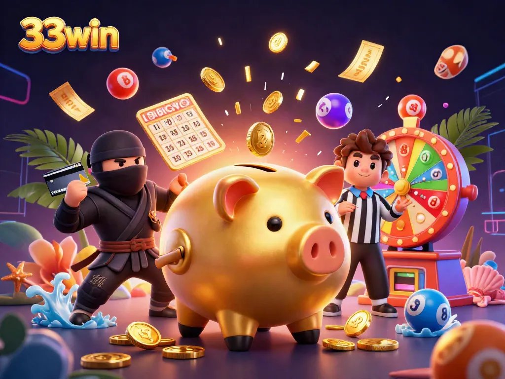 Experience thrilling gameplay with 33win in an action-packed casino scene featuring dynamic characters and elements.