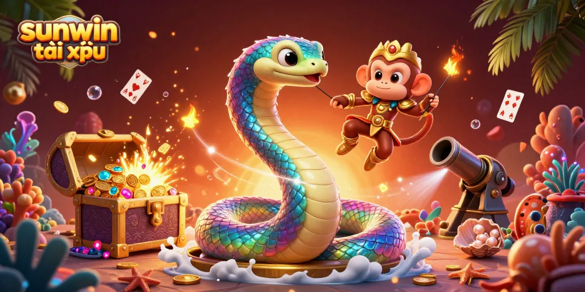 Engage in exciting sunwin tài xỉu action with dazzling coins and vibrant characters in a magical casino scene.