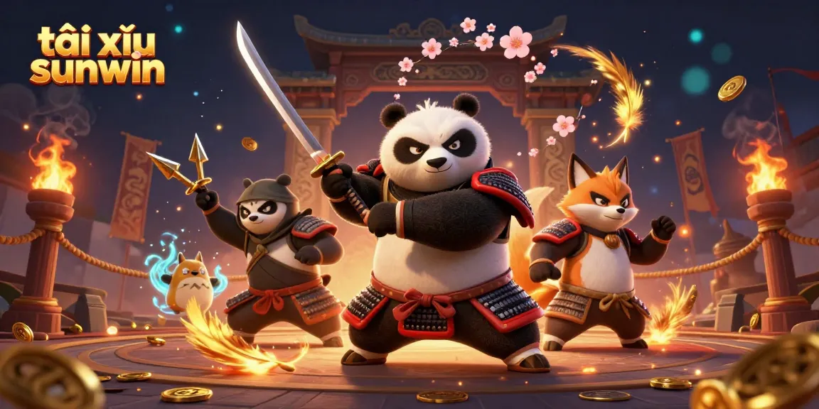 Experience the thrill of tài xỉu sunwin with dynamic gameplay featuring samurai panda and ninja fox.