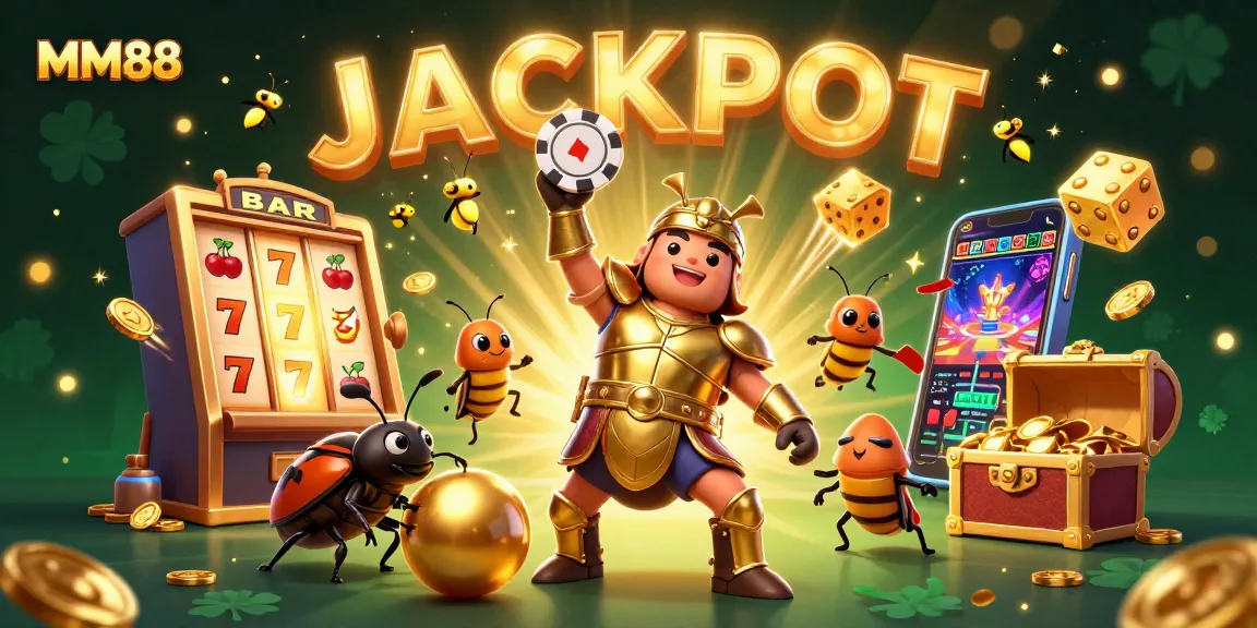 Celebrate at MM88 with a vibrant 3D illustration of winning moments, jackpot excitement, and gaming thrills.