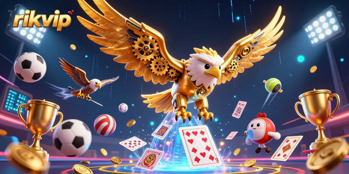 Engage in thrilling games at rikvip with golden eagle and dynamic sports elements.