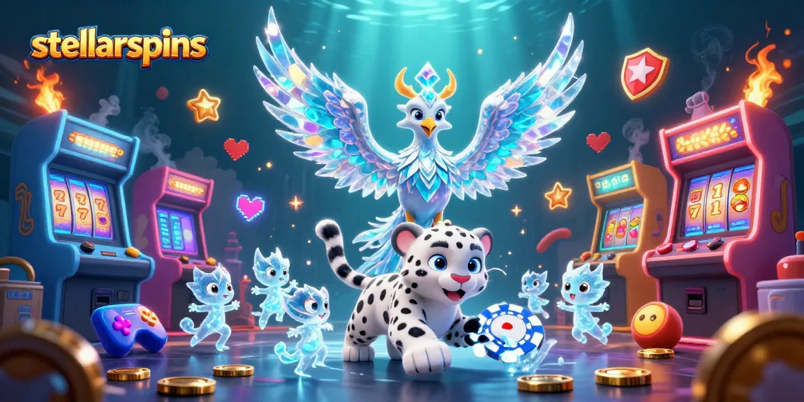 Experience the excitement of stellarspins with a vibrant 3D casino scene featuring animated elements and characters.