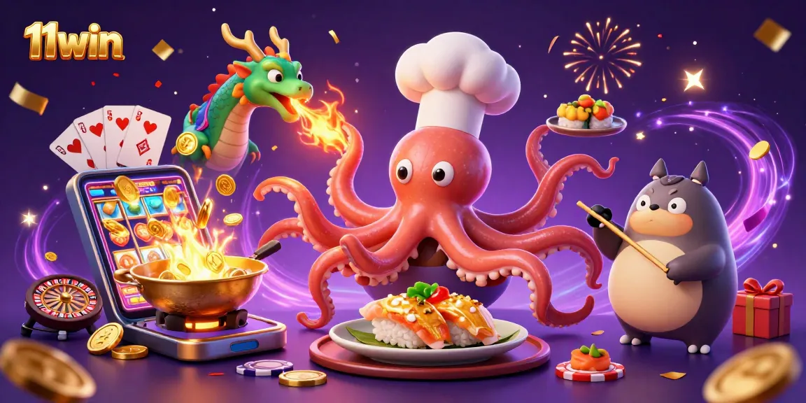 Experience thrilling gaming action at 11win with vibrant characters and slot game elements.