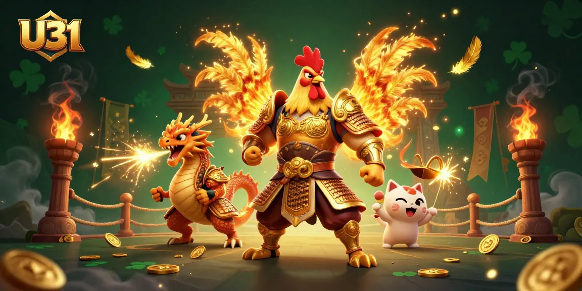 Experience U31's gaming thrill with a dynamic illustration showcasing vibrant casino elements.