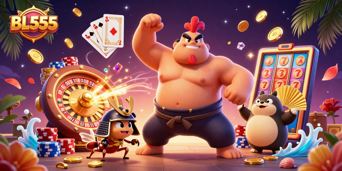 Experience thrilling moments at BL555 with a powerful sumo rooster and samurai cricket in action.