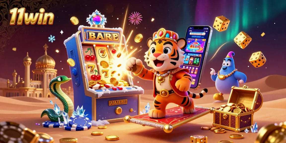 Experience thrilling wins at 11win with our dynamic Arabian Nights casino scene, showcasing jackpot excitement.